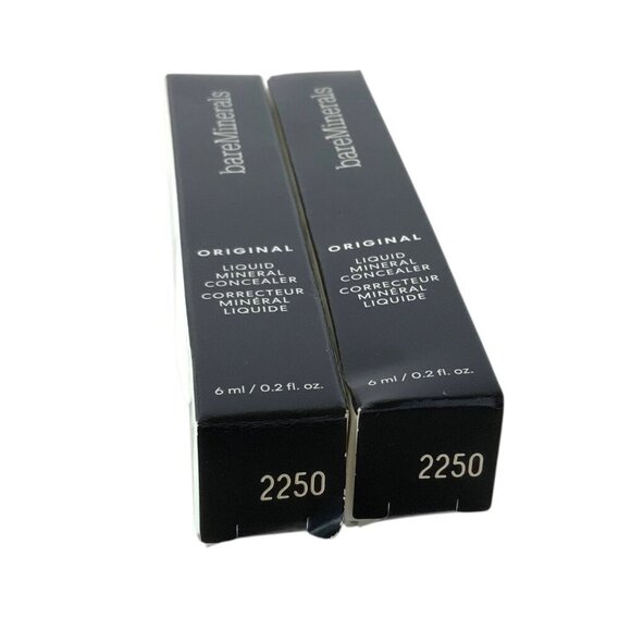 BareMinerals Original Liquid Mineral Concealer Lot of 2 Tan 4W 2250 6ml Tubes - Picture 4 of 6